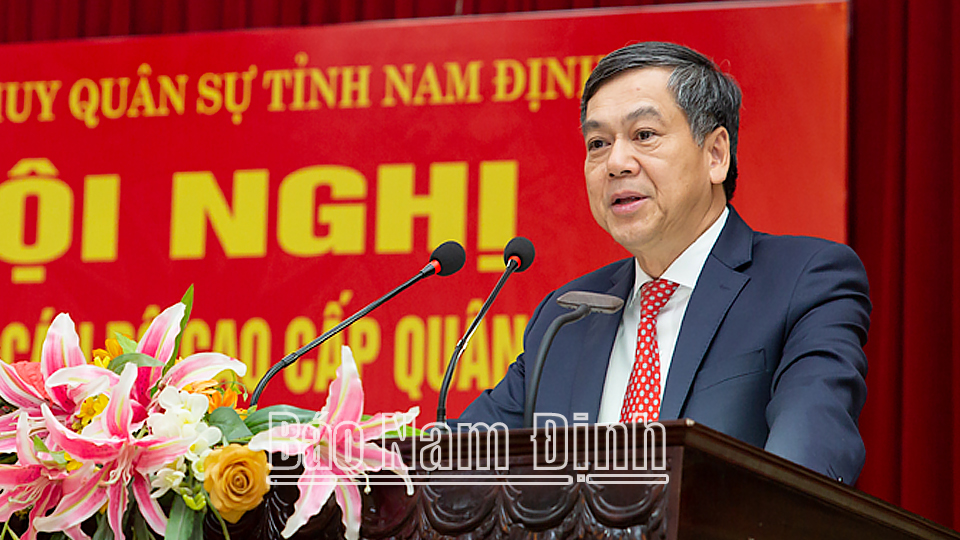 Đồng chí Trần Lê Đoài, TUV, Phó Chủ tịch UBND tỉnh phát biểu tại hội nghị. Ảnh: Viết Dư