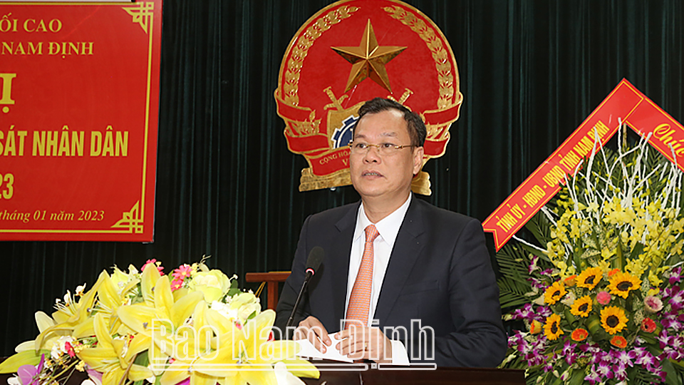 Đồng chí Lê Quốc Chỉnh, Phó Bí thư Thường trực Tỉnh ủy, Chủ tịch HĐND tỉnh, Trưởng đoàn Đại biểu Quốc hội tỉnh phát biểu chỉ đạo tại hội nghị.
