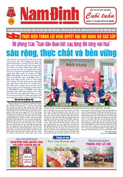 Báo Nam Định cuối tuần số 5479 (thứ 6, ngày 17-3-2023)