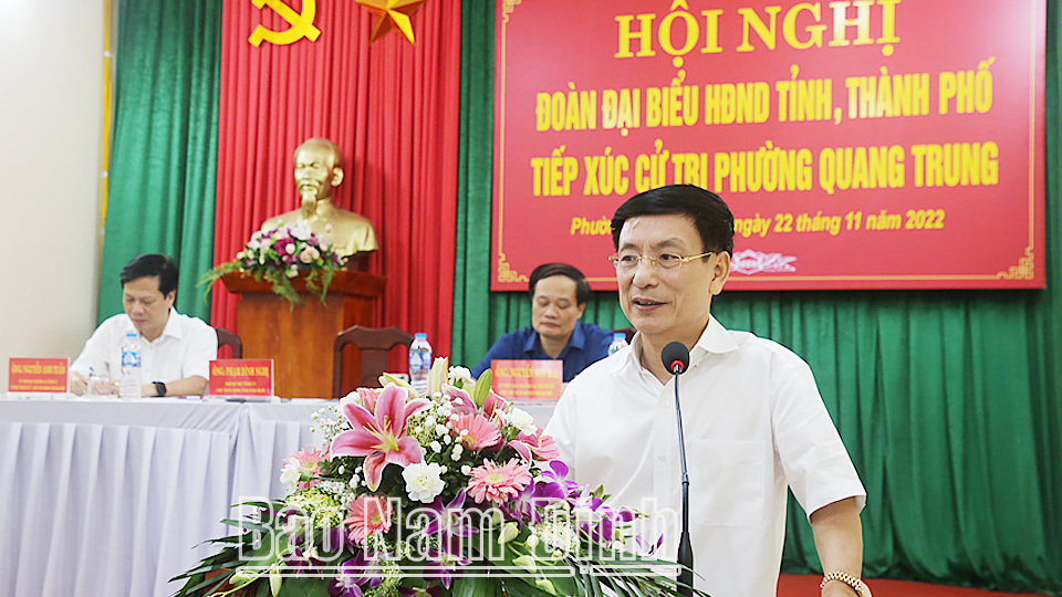 Đồng chí Chủ tịch UBND tỉnh tiếp xúc cử tri tại phường Quang Trung (Thành phố Nam Định)