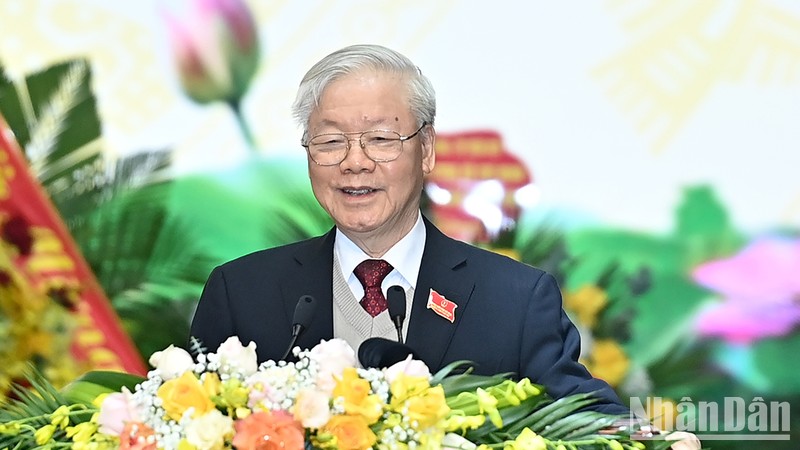 ổng Bí thư Nguyễn Phú Trọng phát biểu chỉ đạo đại hội.