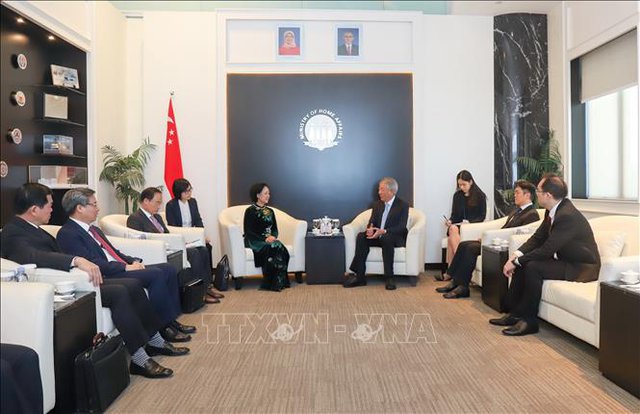 Trưởng Ban Tổ chức Trung ương Trương Thị Mai hội kiến với Bộ trưởng cấp cao, Bộ trưởng Điều phối An ninh Quốc gia Tiêu Chí Hiền - Ảnh: TTXVN