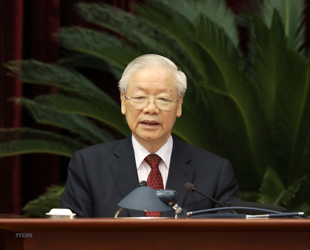 Tổng Bí thư Nguyễn Phú Trọng ​phát biểu chỉ đạo hội nghị.

Ảnh: TTXVN