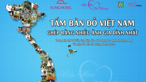Xác lập kỷ lục bản đồ Việt Nam ghép từ ảnh gia đình