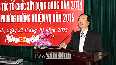 Ban Tổ chức Tỉnh ủy triển khai công tác Tổ chức xây dựng Đảng năm 2015