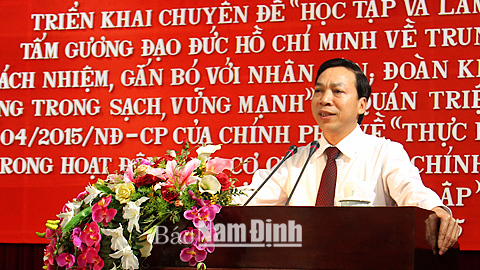 Hội nghị cán bộ chủ chốt quán triệt chuyên đề &quot;Học tập và làm theo tấm gương đạo đức Hồ Chí Minh&quot; năm 2015