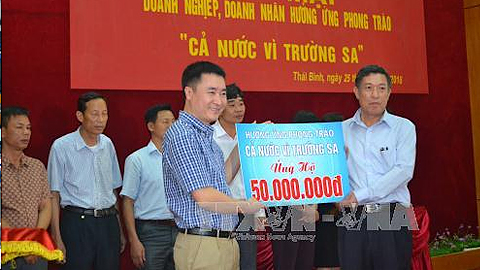 Thái Bình: Nhiều doanh nghiệp ủng hộ Quỹ "Cả nước vì Trường Sa"