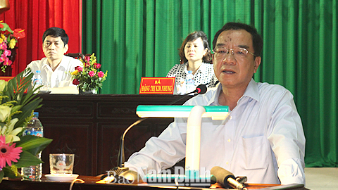 Ứng cử viên đại biểu Quốc hội khóa XIV tiếp xúc cử tri các huyện Ý Yên, Nghĩa Hưng và Hải Hậu
