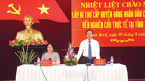 Đoàn cán bộ Lớp Bí thư cấp huyện, Đảng Nhân dân Cách mạng Lào về nghiên cứu thực tế tại tỉnh ta