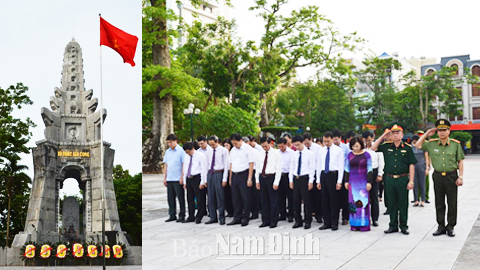 Dâng hương, đặt vòng hoa viếng các Anh hùng Liệt sĩ nhân kỷ niệm 71 năm Cách mạng Tháng Tám và Quốc khánh 2-9
