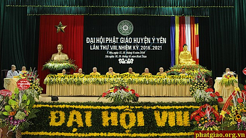 Giáo hội Phật giáo huyện Ý Yên tổ chức Đại hội nhiệm kỳ 2016-2021
