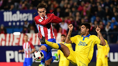 Đánh bại Las Palmas 4-3 chung cuộc, Atletico vào tứ kết Cúp Nhà vua