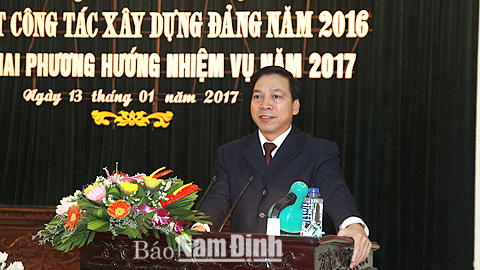 Thành ủy Nam Định triển khai nhiệm vụ công tác xây dựng Đảng năm 2017