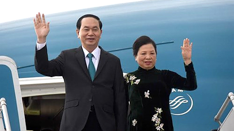 Chủ tịch nước Trần Đại Quang lên đường thăm chính thức Cộng hòa Bê-la-rút