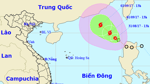 Tin áp thấp nhiệt đới trên Biển Đông (Hồi 13 giờ ngày 31-8)