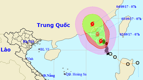 Tin bão trên Biển Đông cơn bão số 8 (Hồi 7 giờ ngày 2-9)