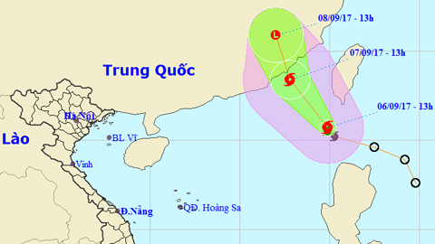 Tin bão trên Biển Đông cơn bão số 9 (Hồi 13 giờ ngày 6-9)