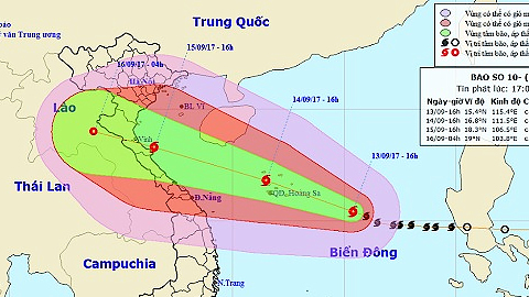 Công điện của Chủ tịch UBND tỉnh Nam Định về việc triển khai các biện pháp ứng phó bão số 10 năm 2017