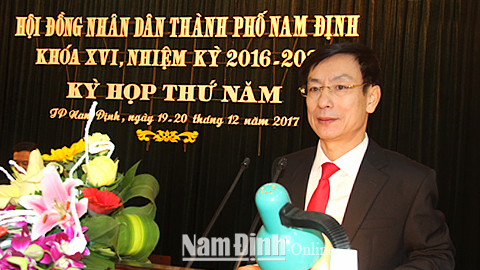 HĐND Thành phố Nam Định khoá XVI tổ chức kỳ họp thứ năm