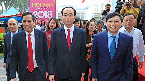 Chủ tịch nước Trần Đại Quang dự Lễ bế mạc Hội báo toàn quốc năm 2018
