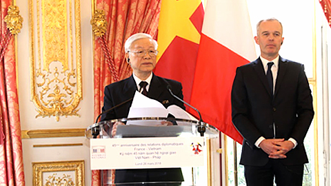 Tổng Bí thư Nguyễn Phú Trọng dự Lễ kỷ niệm 45 năm thiết lập quan hệ ngoại giao Việt - Pháp
