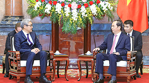 Chủ tịch nước Trần Đại Quang tiếp Thư ký Hội đồng An ninh quốc gia Mông Cổ