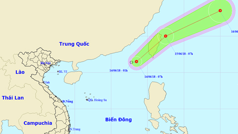 Tin áp thấp nhiệt đới trên Biển Đông (Hồi 7 giờ ngày 14-6)