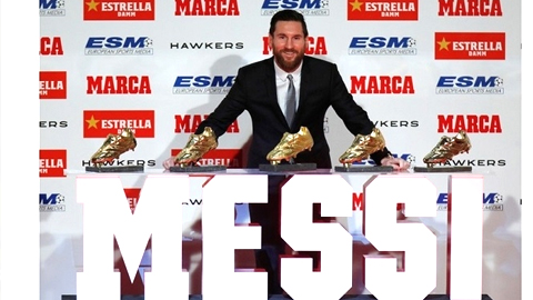 Messi lập kỷ lục năm lần giành Chiếc giày vàng châu Âu