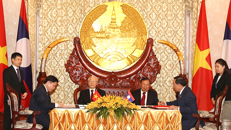 Tổng Bí thư, Chủ tịch nước Nguyễn Phú Trọng hội đàm, hội kiến với các nhà lãnh đạo Lào