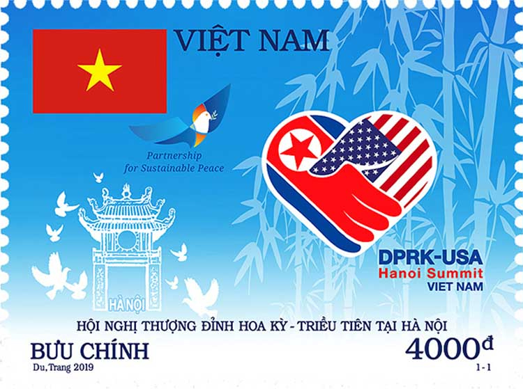 Bộ tem mang thông điệp hoà bình chào mừng Hội nghị Thượng đỉnh Mỹ - Triều Tiên lần 2