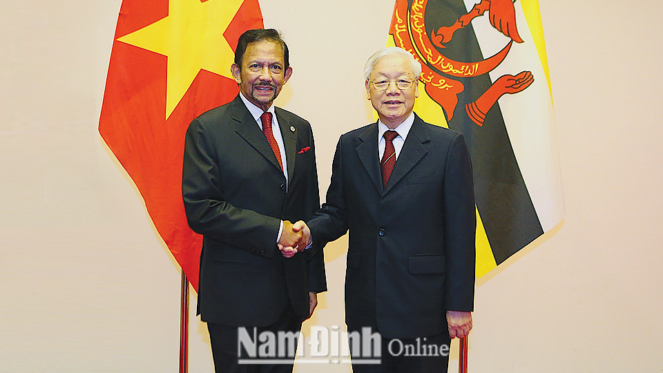 Tổng Bí thư, Chủ tịch nước Nguyễn Phú Trọng hội đàm với Quốc vương Brunei