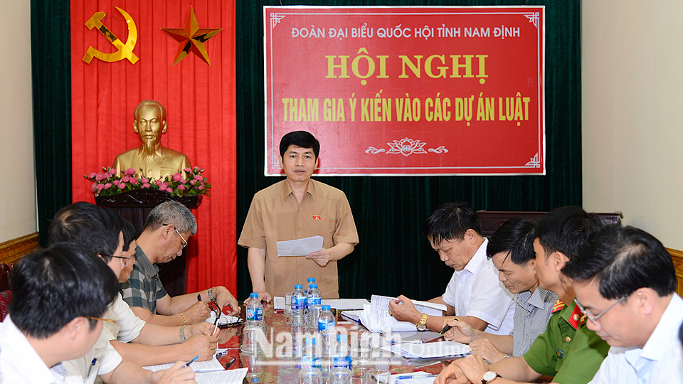 Đoàn Đại biểu Quốc hội của tỉnh tổ chức hội nghị đóng góp ý kiến vào một số dự án luật