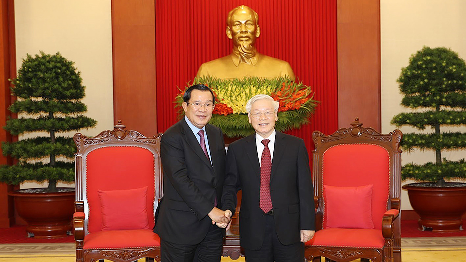 Lãnh đạo nước ta tiếp, hội đàm với Thủ tướng Campuchia Hunsen