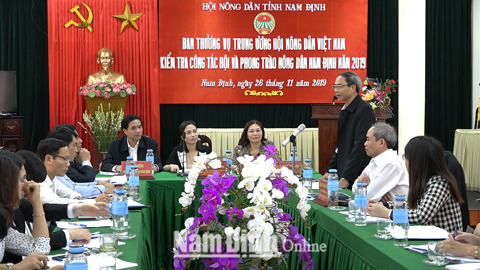 Đoàn công tác của Trung ương Hội Nông dân Việt Nam về làm việc tại tỉnh ta