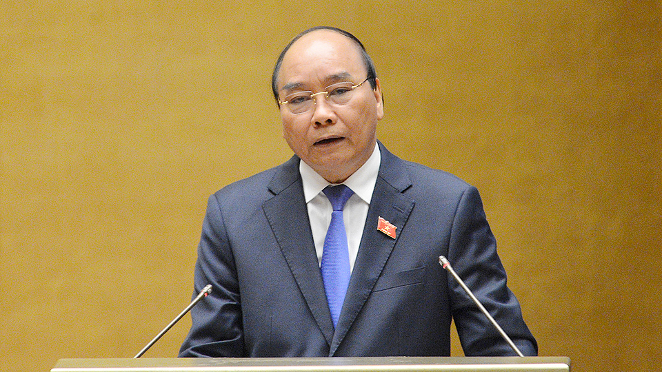 Thủ tướng Nguyễn Xuân Phúc phát biểu tại phiên giải trình và trả lời chất vấn