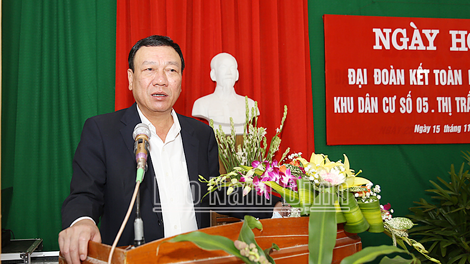 Đồng chí Tổng Thanh tra Chính phủ dự Ngày hội Đại đoàn kết toàn dân tộc tại huyện Nghĩa Hưng
