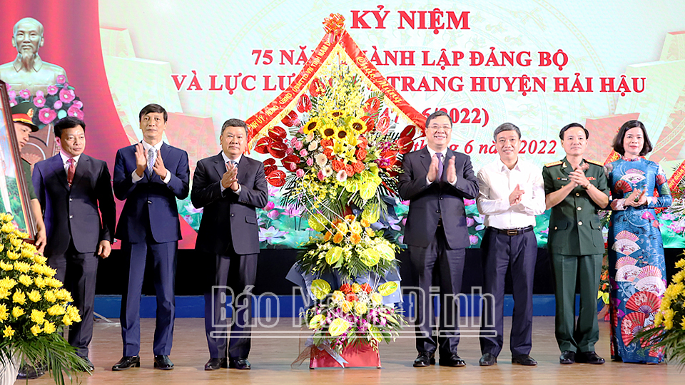 Huyện Hải Hậu tổ chức kỷ niệm 75 năm thành lập Đảng bộ và Lực lượng vũ trang huyện