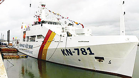 Một trong 2 tàu kiểm ngư do Tập đoàn Damen (Hà Lan) thiết kế và chuyển giao kỹ thuật đóng mới.