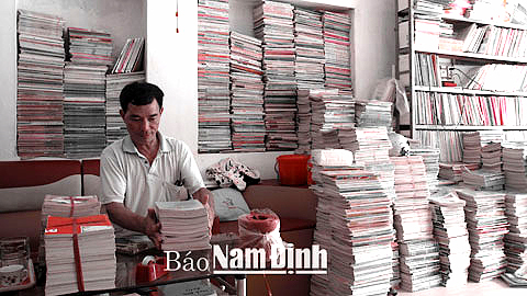 Cửa hàng sách cũ Mạnh Thủy trên phố Lê Hồng Phong (TP Nam Định).