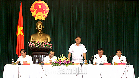 Đồng chí Đinh La Thăng, Ủy viên BCH Trung ương Đảng, Bộ trưởng Bộ GTVT phát biểu kết luận tại hội nghị.