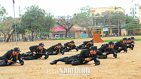Lực lượng Cảnh sát cơ động (Công an tỉnh) thường xuyên luyện tập nâng cao khả năng sẵn sàng chiến đấu.