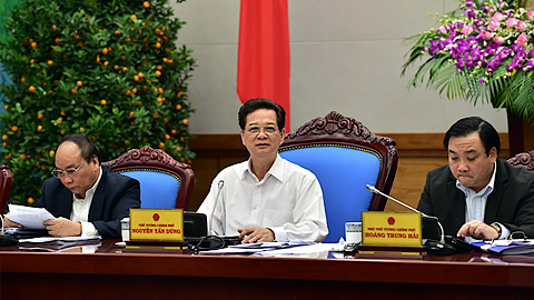 Thủ tướng Nguyễn Tấn Dũng chủ trì phiên họp Chính phủ tháng 2/2015. Ảnh: VGP/Nhật Bắc