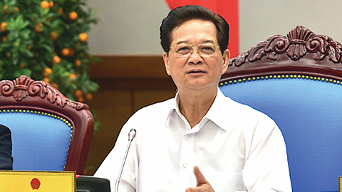 Thủ tướng Nguyễn Tấn Dũng, Chủ tịch Ủy ban quốc gia về biến đổi khí hậu phát biểu tại cuộc họp.
