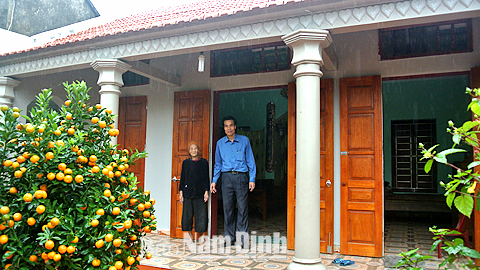 Căn nhà mới của hộ gia đình ông Đặng Công Lâm ở thôn 6, xã Mỹ Hưng (Mỹ Lộc) được hoàn thành dựa trên nguồn vốn hỗ trợ từ Quyết định 22/2013/QĐ-TTg.