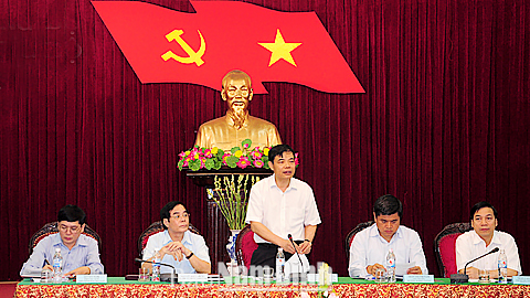 Đồng chí Nguyễn Xuân Cường, Phó trưởng Ban Kinh tế Trung ương phát biểu tại buổi làm việc.