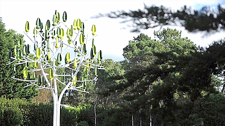  Mô hình cây phát điện nhờ sức gió Wind Tree. Ảnh: AFP