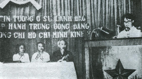 Chủ tịch Hồ Chí Minh tại Đại hội đại biểu Đảng bộ tỉnh Nam Định lần thứ V, ngày 21-5-1963.