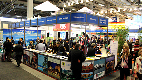 Gian hàng của Việt Nam tại Hội chợ Du lịch quốc tế ITB Berlin 2015. Ảnh: Tổng cục Du lịch
