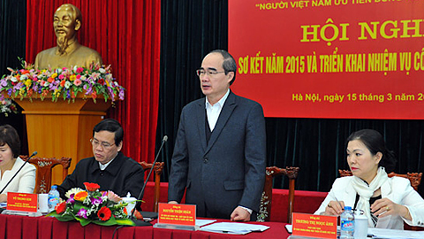 Chủ tịch Ủy ban Trung ương MTTQ Việt Nam Nguyễn Thiện Nhân -Trưởng Ban chỉ đạo người Việt ưu tiên dùng hàng Việt.