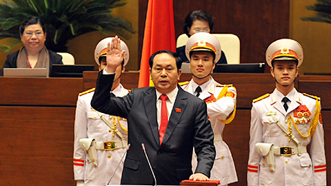 Chủ tịch nước Trần Đại Quang tuyên thệ nhậm chức.
